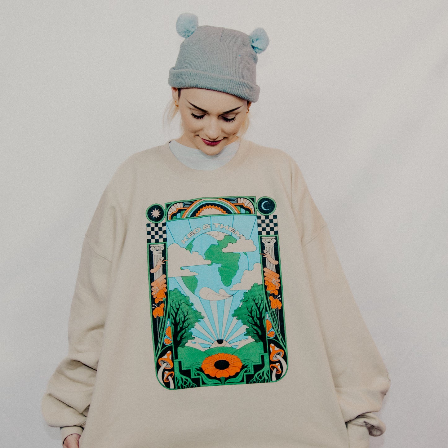 Keo & Them Cream Crew Neck