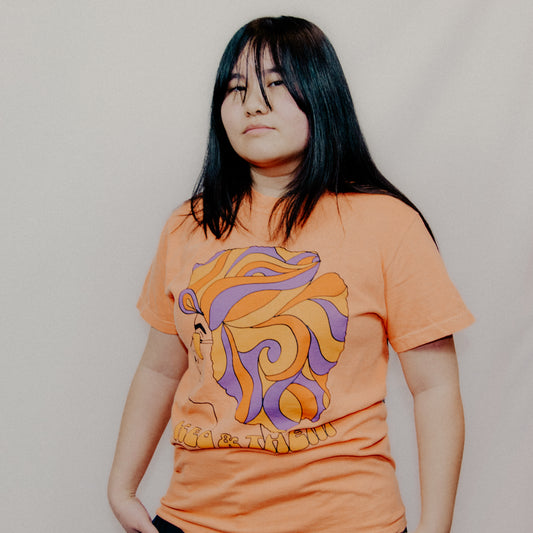Keo & Them Psychedelic Short Sleeve T-Shirt- Orange