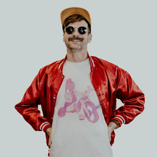 Money Grooves - Tricycle T-Shirt - Beige w/ Pink